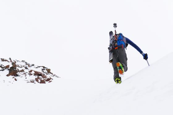 You gotta go up to come down in the backcountry. Photo by Blaine Eldredge